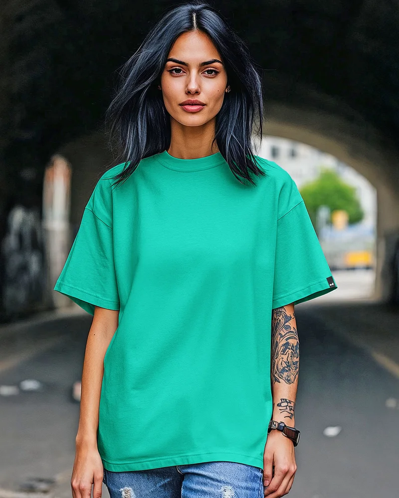 بيواكوف Women's Green Oversized T-shirt
